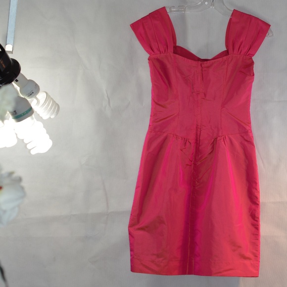 Pink Taffeta type Shift Dress SZ S - Picture 6 of 7